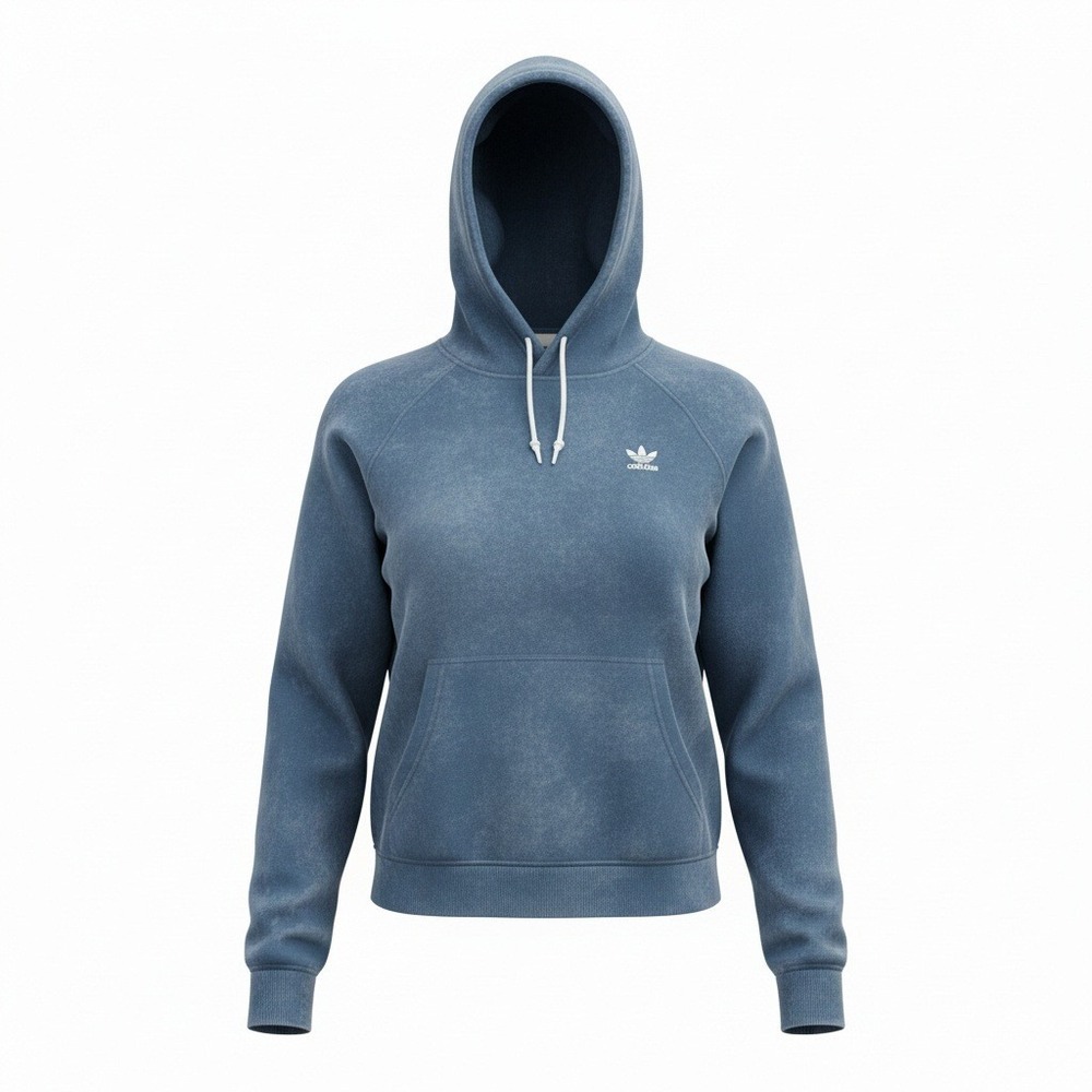 Adidas Originals Womens Trefoil Hoodie Navy‎ Blue Raglan Sweatshirt Size M